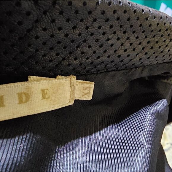 TRUTH AND PRIDE. Perforated Black Leather Moto Jacket - Size XS - Picture 7 of 9